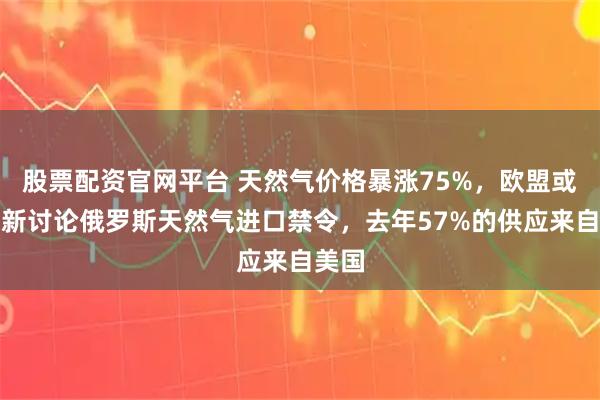 股票配资官网平台 天然气价格暴涨75%，欧盟或将重新讨论俄罗斯天然气进口禁令，去年57%的供应来自美国